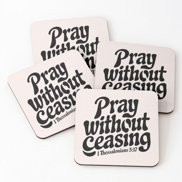 Item preview, Calligraphy Bible Verses Pray Without Ceasing 1 Thessalonians 5:17 | Christian Faith Inspirational Design designed and sold by  KnitLuv.