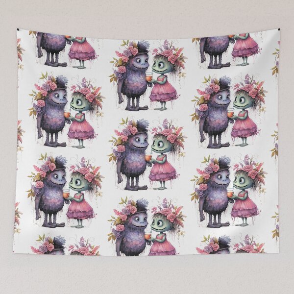 Item preview,  A charming pair of monsters in love. designed and sold by MagelliShop.