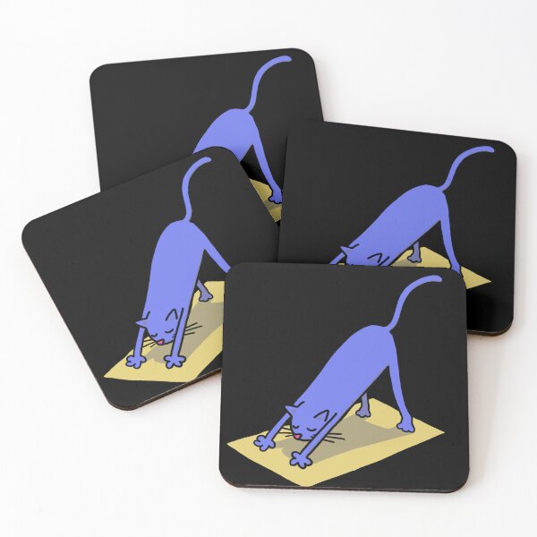 Item preview, Blue Downward Facing Dog Cat designed and sold by squigglypaw.