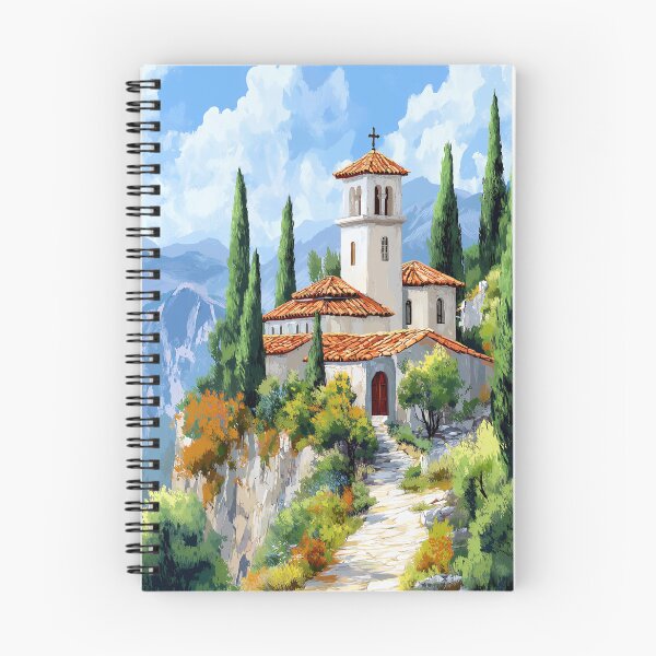 Item preview, Greek Christian mountain church in summer designed and sold by Sacrora.