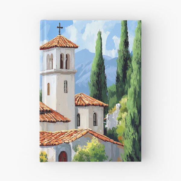 Item preview, Greek Christian mountain church in summer designed and sold by Sacrora.