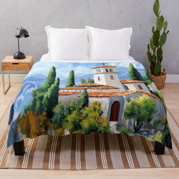 Item preview, Greek Christian mountain church in summer designed and sold by Sacrora.