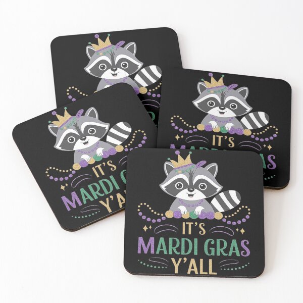 Item preview, Adorable Raccoon Mardi Gras Illustration designed and sold by love3617.