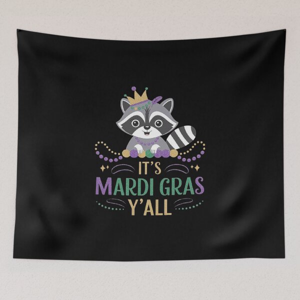 Item preview, Adorable Raccoon Mardi Gras Illustration designed and sold by love3617.