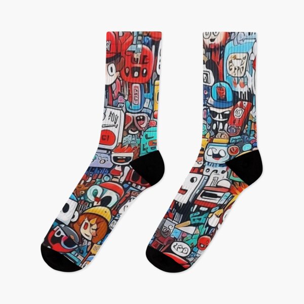 Item preview, Vibrant Graffiti Art with Cartoon Characters designed and sold by Yas_oma.