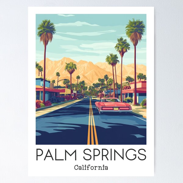 Item preview, A Vintage Travel Illustration of Palm Springs - California - United States designed and sold by GoodOldVintage.