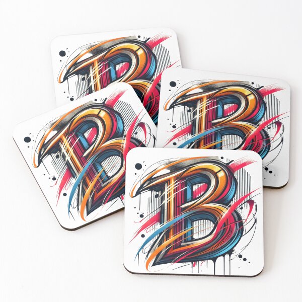 Item preview, Letter B in modern graffiti tag style designed and sold by coeurdelion50.