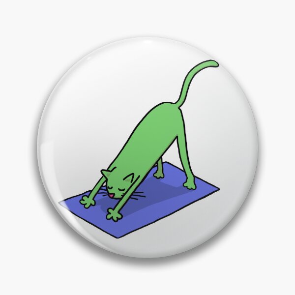 Item preview, Green Downward Facing Dog Cat designed and sold by squigglypaw.