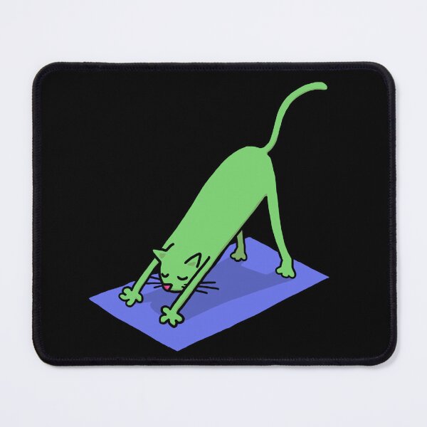 Item preview, Green Downward Facing Dog Cat designed and sold by squigglypaw.