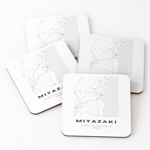 Item preview, Minimalist Miyazaki Map Art - Japan City Coordinates Design designed and sold by RM-Journey.