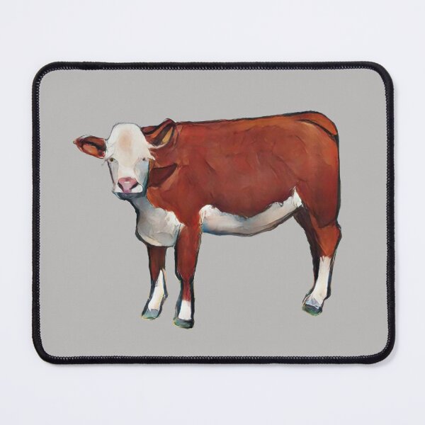 Item preview, Red Hereford Beef Heifer Cow in Pastel, Farm Animal Illustration designed and sold by JoyfulWhimsy.