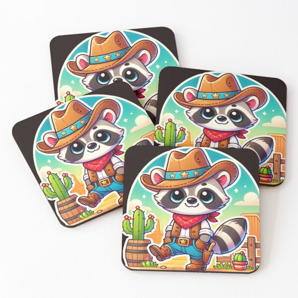 Item preview, Cowboy Raccoon - cute cactuses designed and sold by DamioPolArt.