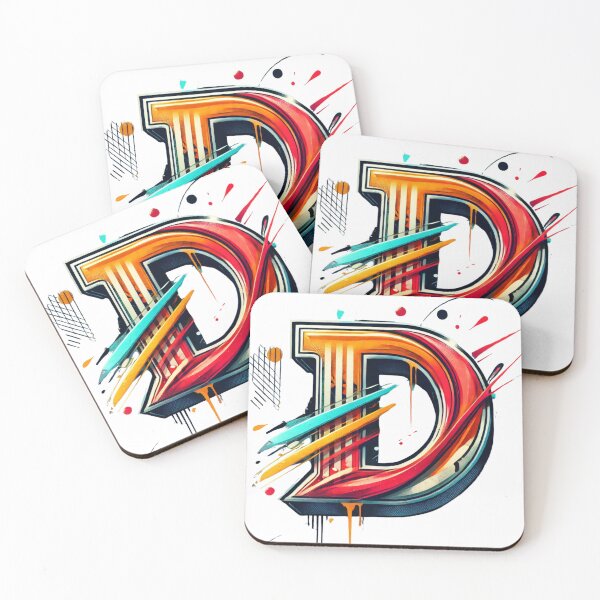 Item preview, Letter D in dynamic graffiti tag style designed and sold by coeurdelion50.