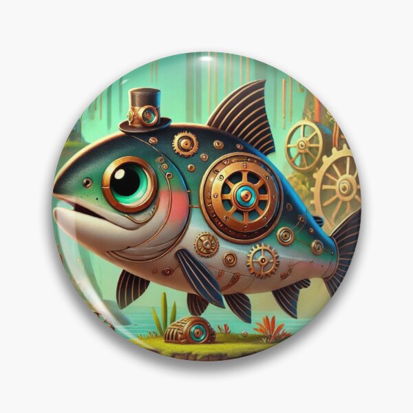Item preview, Steampunk Steelhead Salmon designed and sold by Sillytoe.