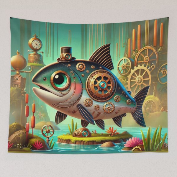 Item preview, Steampunk Steelhead Salmon designed and sold by Sillytoe.