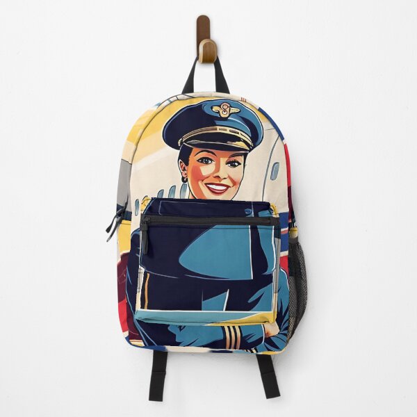 Item preview, Retro Airliner Illustration - Smiling Female Pilot designed and sold by EMaviation_.