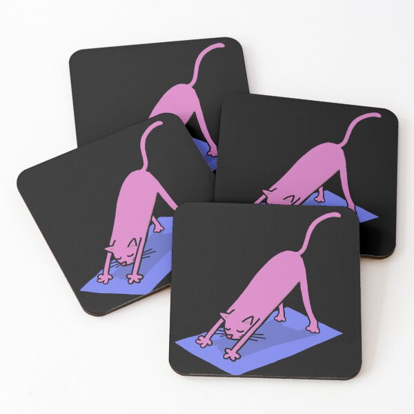 Item preview, Pink Downward Facing Dog Cat designed and sold by squigglypaw.