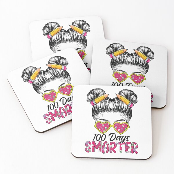 Item preview, 100 Days Smarter Girls Messy Bun Hair 100th Day Of School designed and sold by iam8lu3.