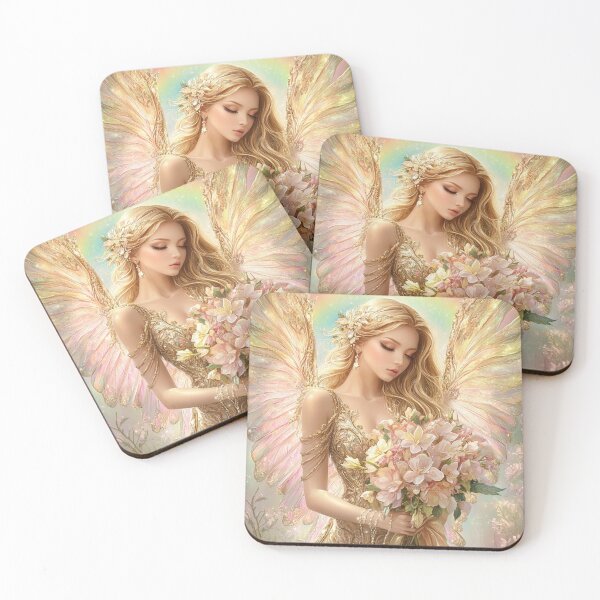 Item preview, Angelic Grace: Ethereal Beauty with Golden Wings designed and sold by Cris888.