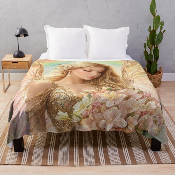 Item preview, Angelic Grace: Ethereal Beauty with Golden Wings designed and sold by Cris888.