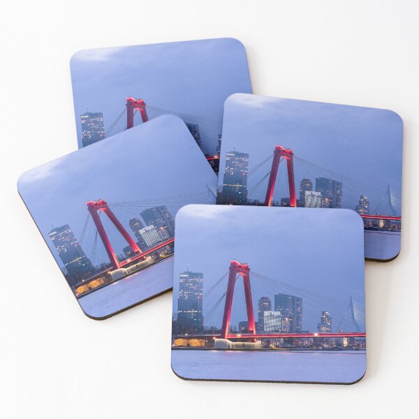 Item preview, Willems Bridge at night Rotterdam Skyline designed and sold by Sonny Vermeer.
