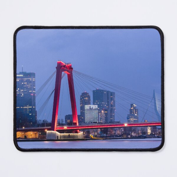 Item preview, Willems Bridge at night Rotterdam Skyline designed and sold by Sonny Vermeer.