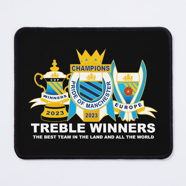 Item preview, TREBLE Manchester City Trophies 2023 Champions Winners Europe England Cup designed and sold by MDEO.