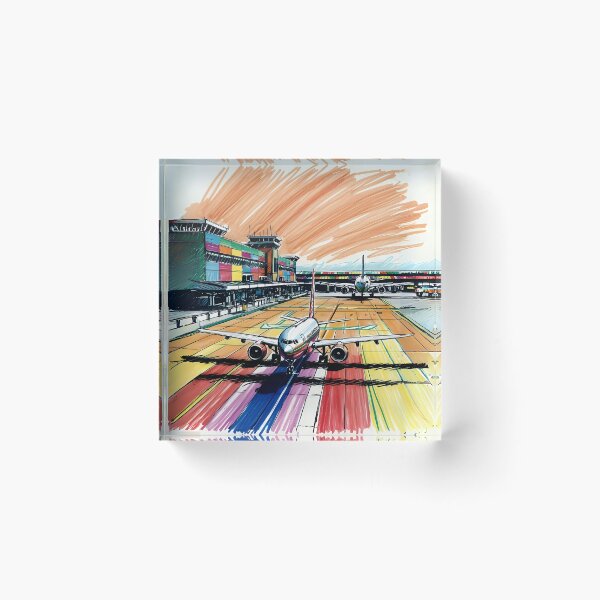 Item preview, Airplanes at the Airport Terminal - Digital Drawing  designed and sold by EMairplanes.