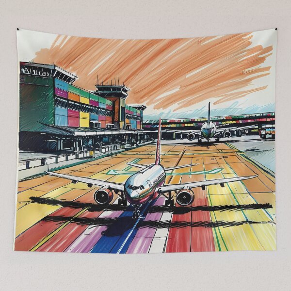Item preview, Airplanes at the Airport Terminal - Digital Drawing  designed and sold by EMaviation_.