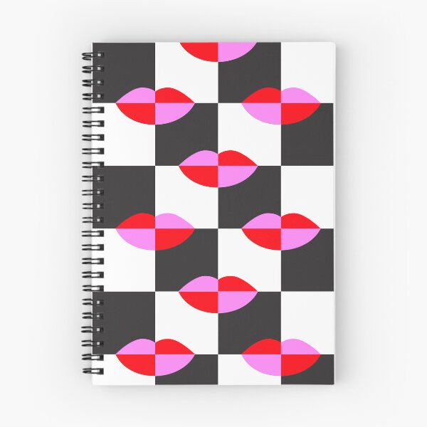 Item preview, Kiss It Lip Checks en blanco y negro designed and sold by Natmit Design.