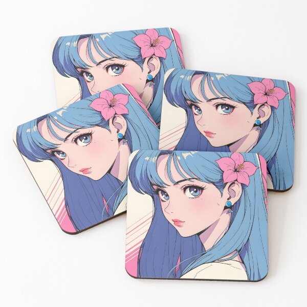 Item preview, Kawaii girl cute vintage pink and blue designed and sold by Anime-rewind.