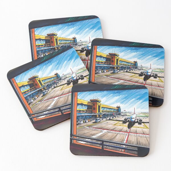Item preview, Sketch of an Airport View - Parked Airplane at the Terminal designed and sold by EMairplanes.