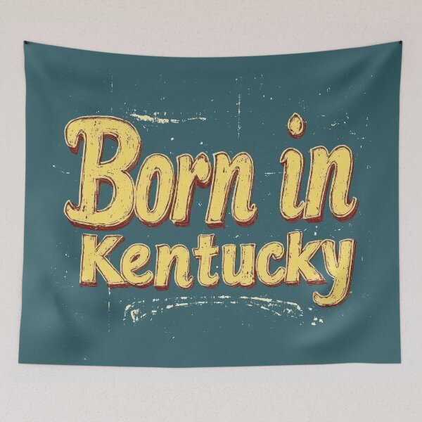 Item preview, Born in Kentucky Vintage Distressed Iconic Yellow designed and sold by OriginalBeerCat.