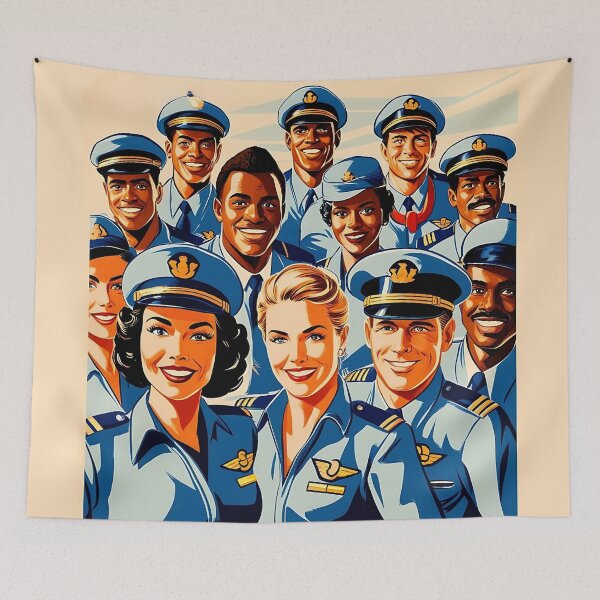 Item preview, Vintage Flight Crew Poster - Retro Aviation Art designed and sold by EMairplanes.