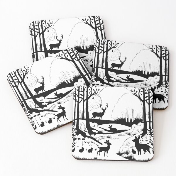Item preview, Woodland Serenity Silhouette designed and sold by Paws and Ink Art.
