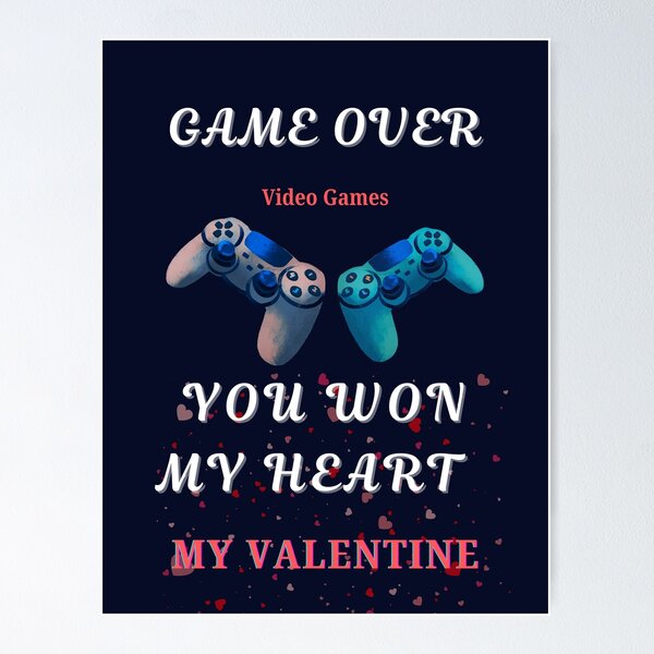 Artikel-Vorschau von Game Over, du hast mein Herz gewonnen - Valentinstag-Videospiel-BlueT-Shirt-Design, designt und verkauft von FranconUSAArt.