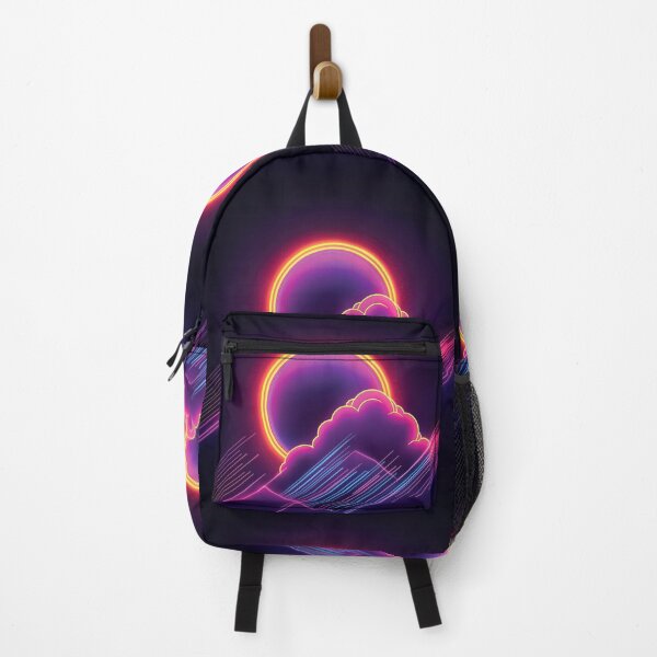 Item preview, A design of a glowing giant sun with clouds that tuned with colorful neon colors. designed and sold by HEMRO.