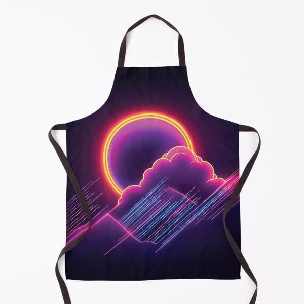 Item preview, A design of a glowing giant sun with clouds that tuned with colorful neon colors. designed and sold by HEMRO.
