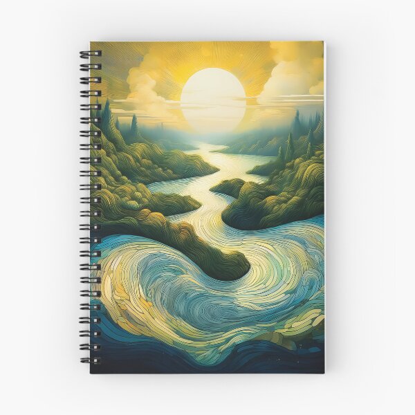 Item preview,  An ethereal landscape with a winding river and floating islands, symbolizing the flow of time. designed and sold by HEMRO.