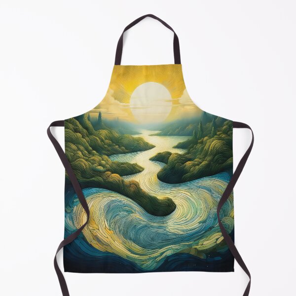 Item preview,  An ethereal landscape with a winding river and floating islands, symbolizing the flow of time. designed and sold by HEMRO.