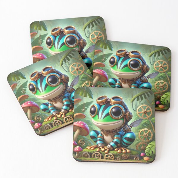 Item preview, Steampunk Striped Rocket Frog designed and sold by Sillytoe.