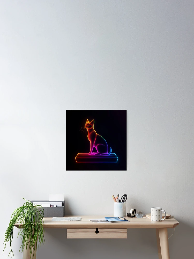 Thumbnail 2 of 3, Poster, Neon Cat designed and sold by Rtymer.