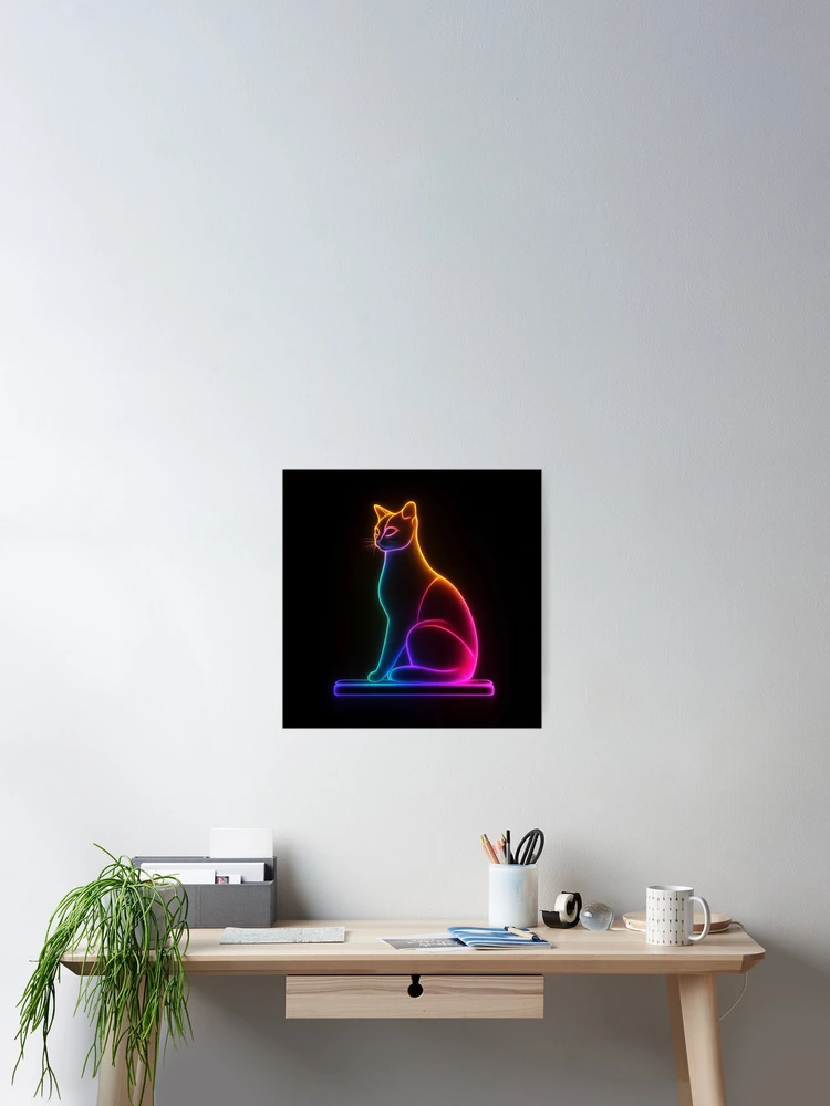 Thumbnail 2 of 3, Poster, Neon Cat designed and sold by Rtymer.