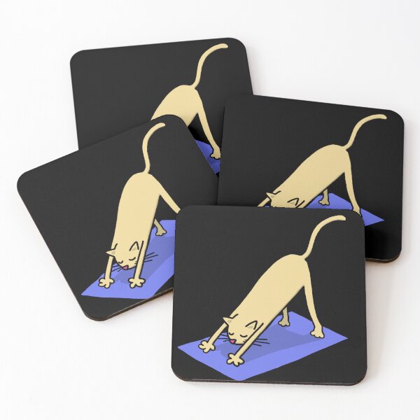 Item preview, Yellow Downward Facing Dog Cat designed and sold by squigglypaw.