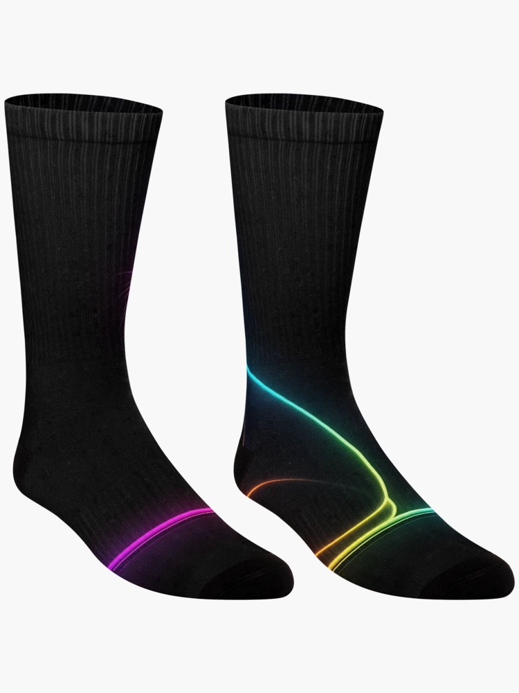 Thumbnail 3 of 5, Socks, Neon Cat designed and sold by Rtymer.