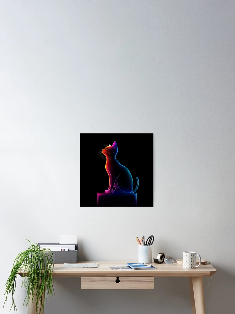 Thumbnail 2 of 3, Poster, Neon Cat designed and sold by Rtymer.
