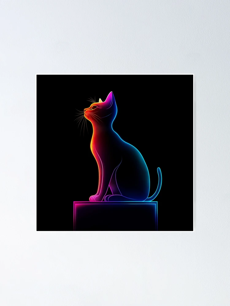 Thumbnail 1 of 3, Poster, Neon Cat designed and sold by Rtymer.