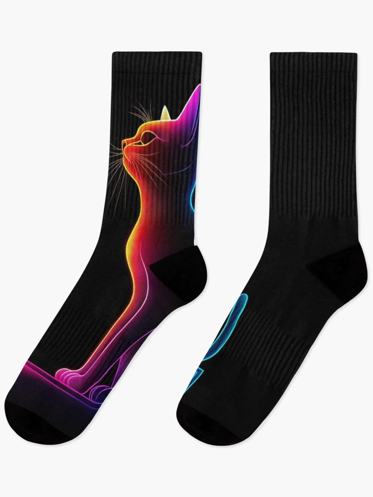 Thumbnail 1 of 5, Socks, Neon Cat designed and sold by Rtymer.