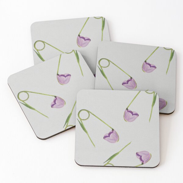 Item preview, Purple tulip flower with detailed petals and green leaves. Cute natural spring tulip flowers. designed and sold by AGIllustrator.