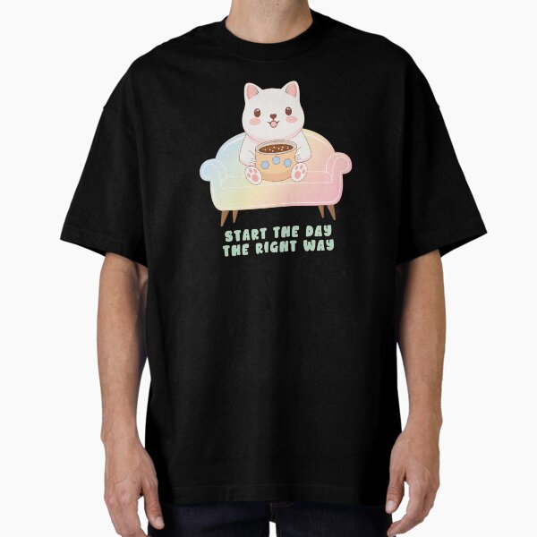 Cute Coffee Dog | Start the Day Oversized T-Shirt